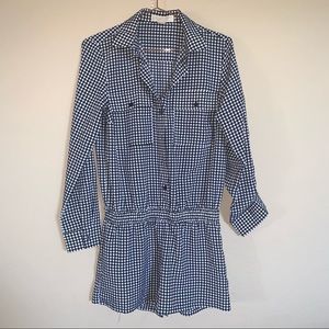 Michael Kors black and white houndstooth romper S